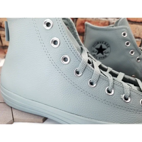 Converse Chuck CTAS Hi Leather Mountain Teal Mint Monochromatic Mens Sz 13 - Picture 3 of 16